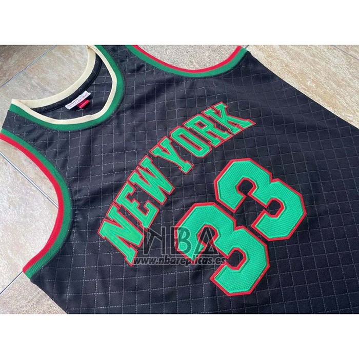 Camiseta New York Knicks Patrick Ewing NO 33 Mitchell & Ness 1991-92 Negro